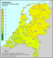 Weerkaart KNMI Temperatuur