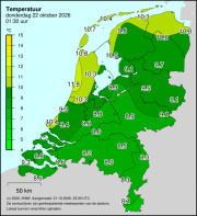 Weerkaart KNMI Temperatuur