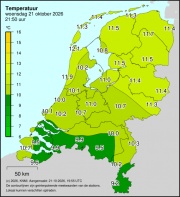 Weerkaart KNMI Temperatuur