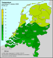 Weerkaart KNMI Temperatuur