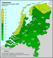 Weerkaart KNMI Temperatuur