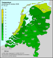 Weerkaart KNMI Temperatuur