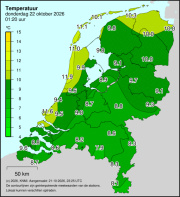 Weerkaart KNMI Temperatuur