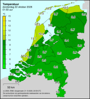 Weerkaart KNMI Temperatuur