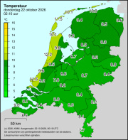 Weerkaart KNMI Temperatuur