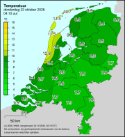 Weerkaart KNMI Temperatuur