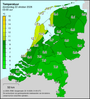 Weerkaart KNMI Temperatuur