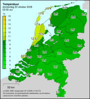 Weerkaart KNMI Temperatuur