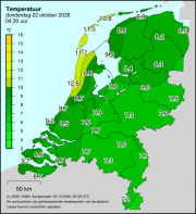 Weerkaart KNMI Temperatuur