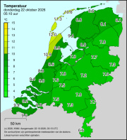 Weerkaart KNMI Temperatuur