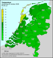 Weerkaart KNMI Temperatuur