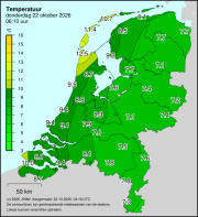 Weerkaart KNMI Temperatuur