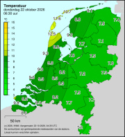 Weerkaart KNMI Temperatuur