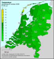 Weerkaart KNMI Temperatuur