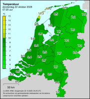 Weerkaart KNMI Temperatuur