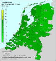 Weerkaart KNMI Temperatuur