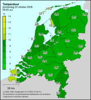 Weerkaart KNMI Temperatuur
