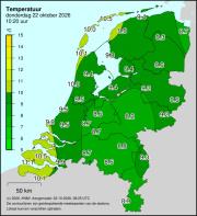 Weerkaart KNMI Temperatuur
