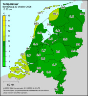 Weerkaart KNMI Temperatuur