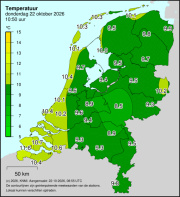 Weerkaart KNMI Temperatuur