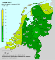 Weerkaart KNMI Temperatuur