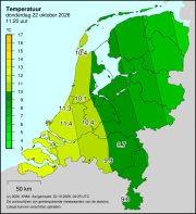 Weerkaart KNMI Temperatuur