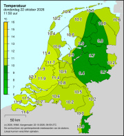Weerkaart KNMI Temperatuur