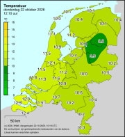 Weerkaart KNMI Temperatuur