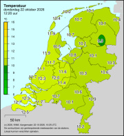 Weerkaart KNMI Temperatuur