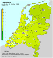Weerkaart KNMI Temperatuur