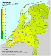 Weerkaart KNMI Temperatuur