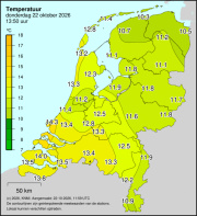 Weerkaart KNMI Temperatuur