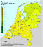 Weerkaart KNMI Temperatuur