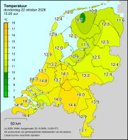Weerkaart KNMI Temperatuur