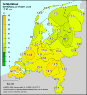 Weerkaart KNMI Temperatuur