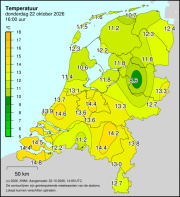 Weerkaart KNMI Temperatuur
