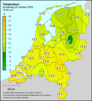 Weerkaart KNMI Temperatuur