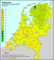 Weerkaart KNMI Temperatuur