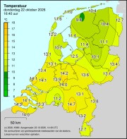 Weerkaart KNMI Temperatuur