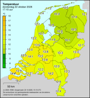 Weerkaart KNMI Temperatuur