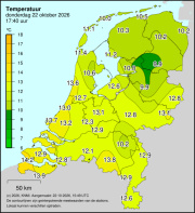 Weerkaart KNMI Temperatuur