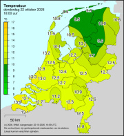 Weerkaart KNMI Temperatuur