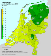 Weerkaart KNMI Temperatuur