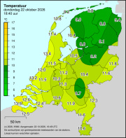 Weerkaart KNMI Temperatuur