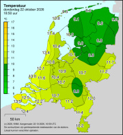 Weerkaart KNMI Temperatuur