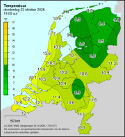 Weerkaart KNMI Temperatuur