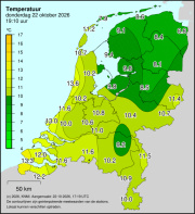 Weerkaart KNMI Temperatuur