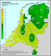 Weerkaart KNMI Temperatuur