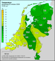 Weerkaart KNMI Temperatuur