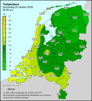 Weerkaart KNMI Temperatuur